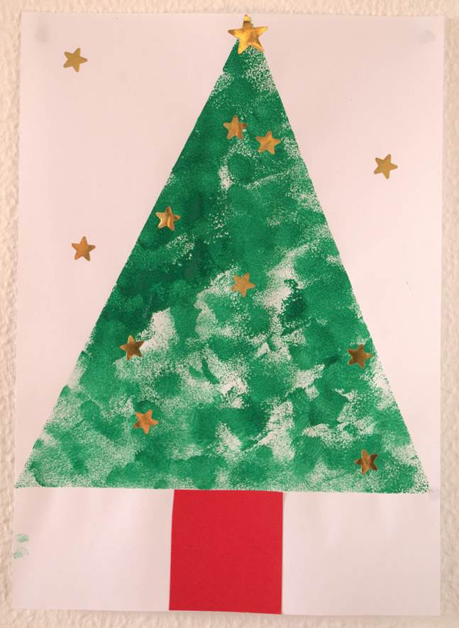 Sponge Paint Christmas Tree Toddler Craft